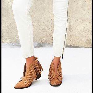 Coconut Matisse Fringe Booties